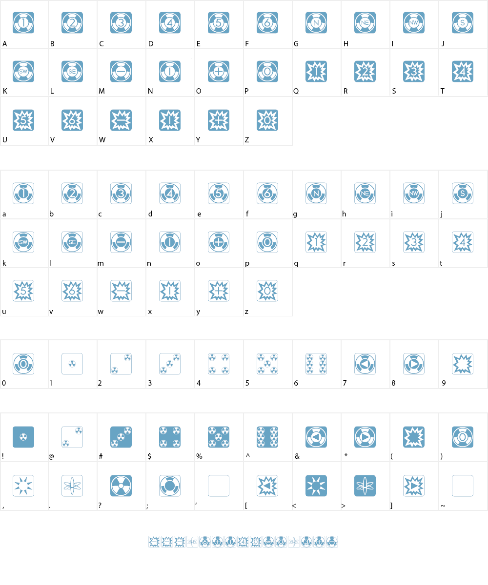 Atomic Dice Font Character